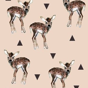 Fawns + Triangles - Peachy Pink