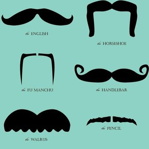 mustache gallery- blue