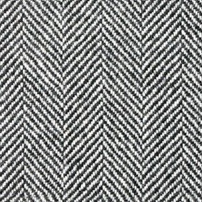 Herringbone Tweed in Black and White