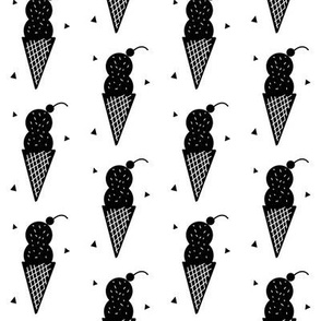 Black Monochrome Ice Cream - Summer