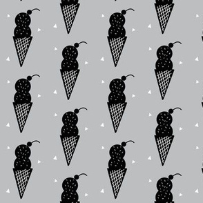 Grey Ice Cream Cone