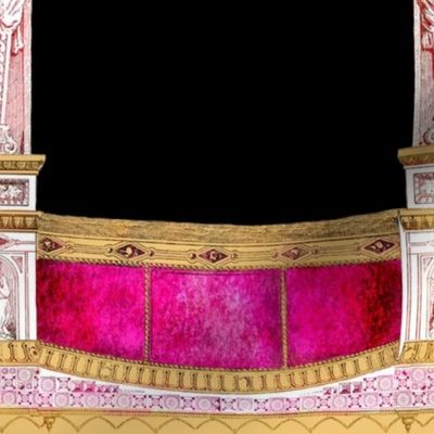 Box Seats ~ Gilt Gold and Hot Pink ~ Large