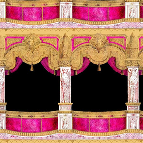 Box Seats ~ Gilt Gold and Hot Pink ~ Large