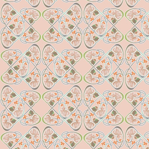 fantasy floral, pale peach