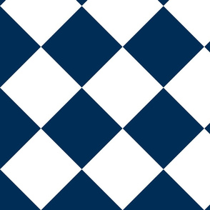 blue and white check