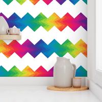 white and rainbow chevron