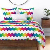 white and rainbow chevron