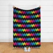 Large black and rainbow chevron