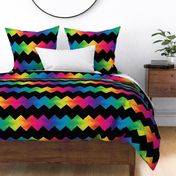 Large black and rainbow chevron