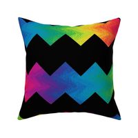 Large black and rainbow chevron