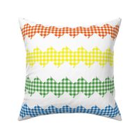 rainbow zigzag 1/4" gingham on white