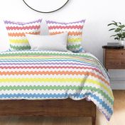 rainbow zigzag 1/4" gingham on white