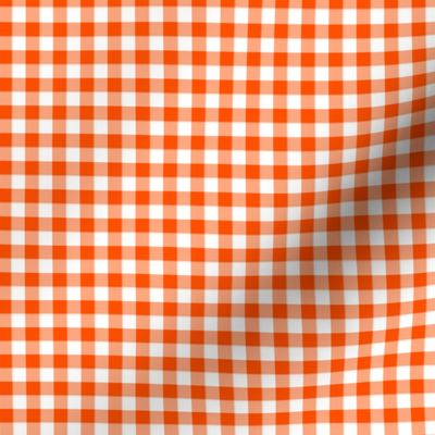 solar flare orange and white gingham, 1/4" squares 