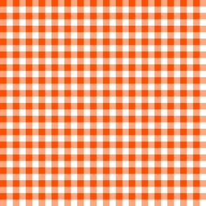 solar flare orange and white gingham, 1/4" squares 