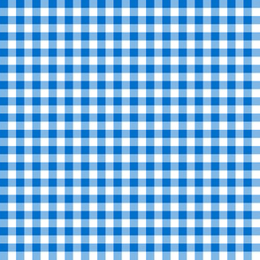 Christmascolors blue and white gingham, 1/4" squares 