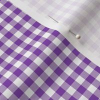 purple and white gingham, 1/4" squares 