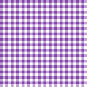 purple and white gingham, 1/4" squares 