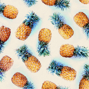 Painted Pineapples on Cream