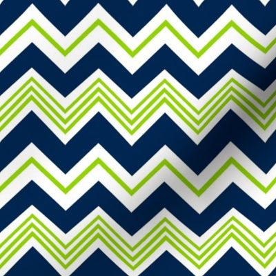 Navy Lime Chevron