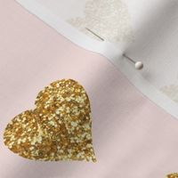 Whisper Pink Large Gold Hearts