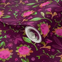 Dark Plum Floral