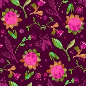 Dark Plum Floral