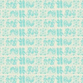 Turquoise on White Butterprint Design