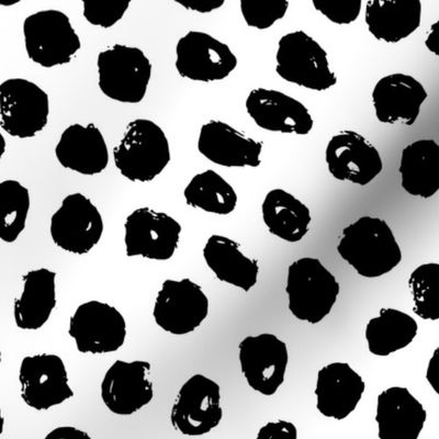 black and white inky dots // dots hand-drawn