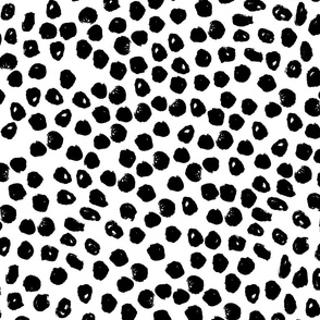 black and white inky dots // dots hand-drawn