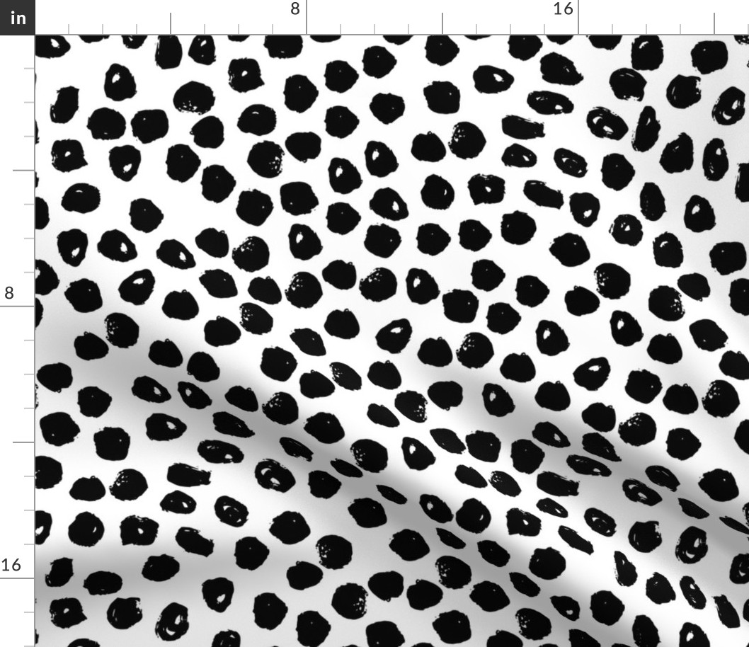 black and white inky dots // dots hand-drawn