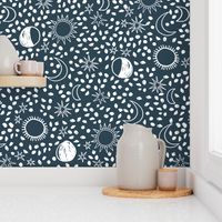 Sun, Moon, Stars -  Parisian Blue/White by Andrea Lauren