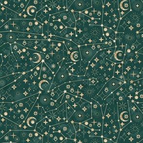constellations on teal
