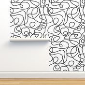 Black on White | Doodled Line Art Pattern