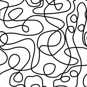 Black on White | Doodled Line Art Pattern