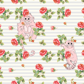 Pink monkeys in roses