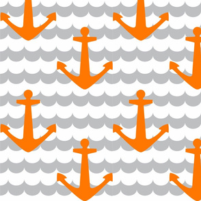 Nautical - Anchor Orange