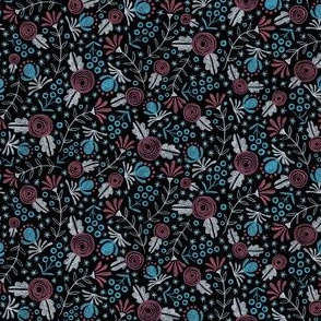 Black Folksy Floral