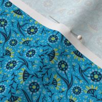 Blue Folksy Floral