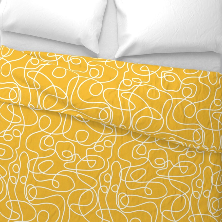 Home Decor Duvet Cover, Mustard Yellow Pattern Duvet Cover