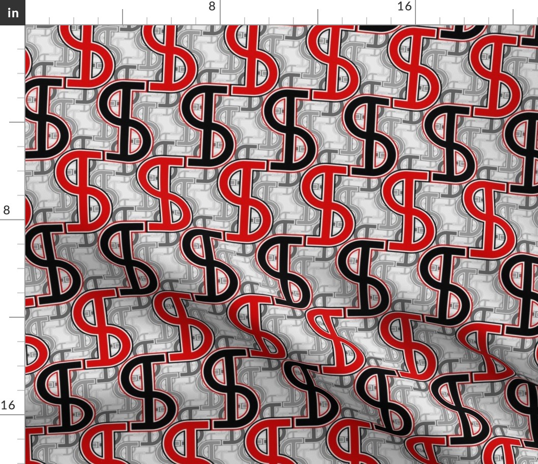 04145340 : dollars : red + black + grey