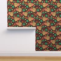 Cute little beaver fruit flowers and leaf fall woodland theme for girls