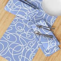 Doodle Line Art | White Lines on Periwinkle Background