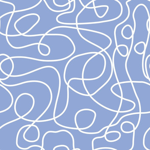Doodle Line Art | White Lines on Periwinkle Background