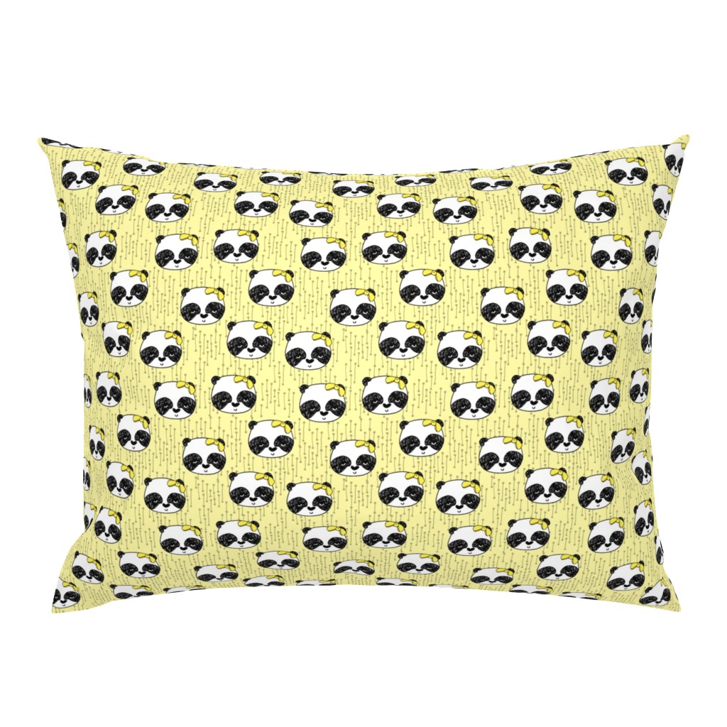 Panda with Bow - Lemon Yellow (Small Version) by Andrea lauren