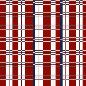 Plaid: Red, white and blue