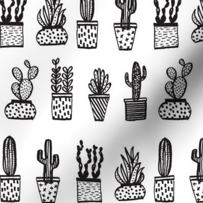 houseplants // plants black and white plants illustration coloring book illustration