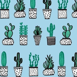 potted plants // succulents cacti cactus plants blue kids nursery baby