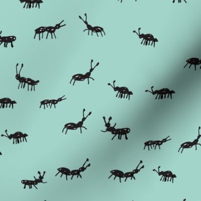 Ants -  Pale Turquoise by Andrea Lauren