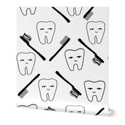 Happy Teeth - Black and White by Andrea Lauren