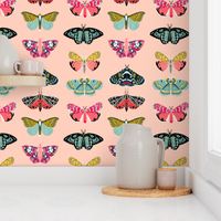 moths // pastel mint insect butterflies spring garden print